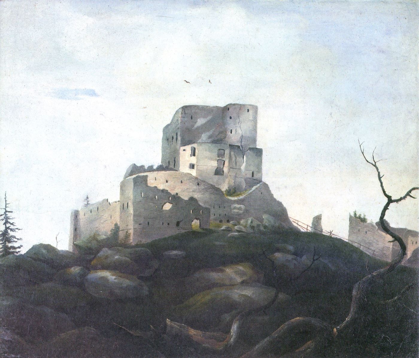 Zeichnung Stifter die Burg Wittinghausen Ruine