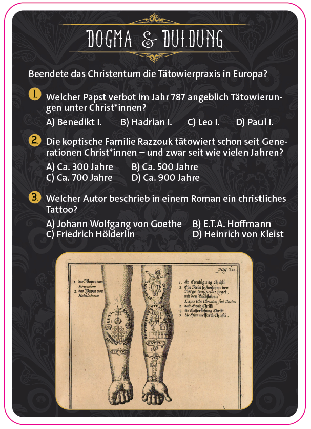 Tattoo Quiz Beispielfrage