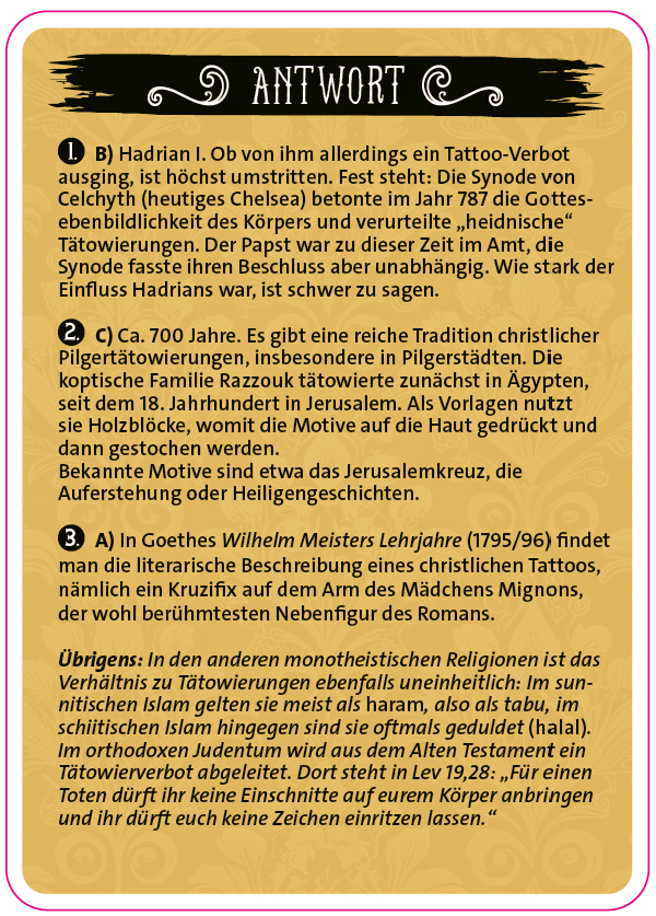 Tattoo Quiz Beispielfrage